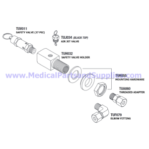 Safety Valve Holder Kit (37 PSI)Tuttnauer® Autoclaves, Part TUK054