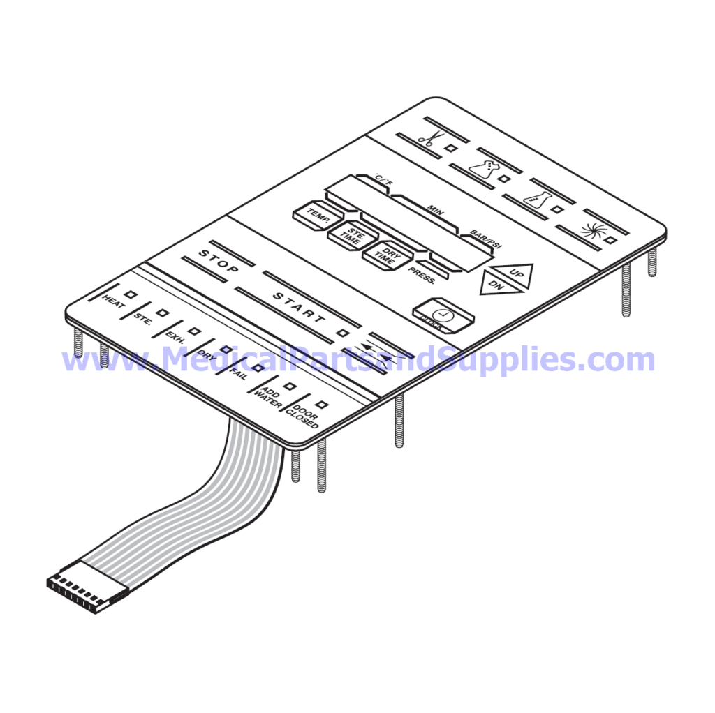 Gray Keypad for Tuttnauer® Automatic Autoclaves, Part TUK151 (OEM Part 03700027)