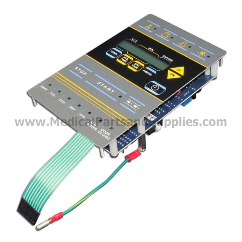 Predg Board (Display) Assembly with Gray Keypad and Green LCD for Tuttnauer® Automatic Autoclaves, Part TUA160 (OEM Part 03700026)