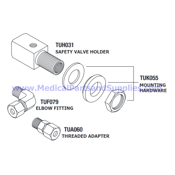 Safety Valve Holder for Tuttnauer® 220V Autoclaves, Part TUH031 (OEM Part CT841010)