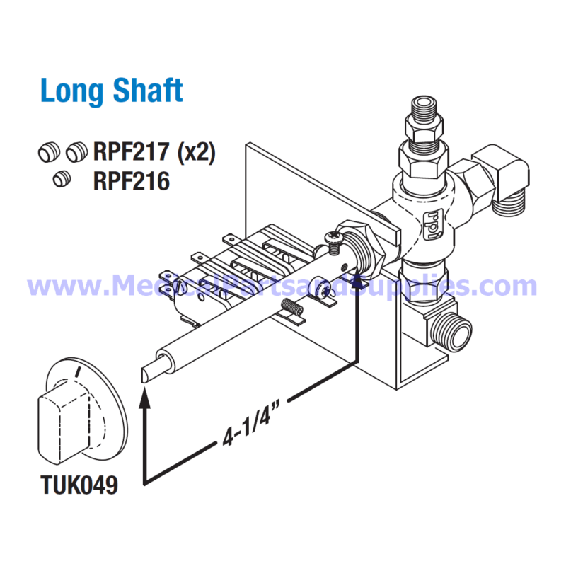 Multi-Purpose Valve (Long Shaft) for the Tuttnauer® Valueklave (1730MKV), Part TUV097, (OEM Part CMT173-0031)