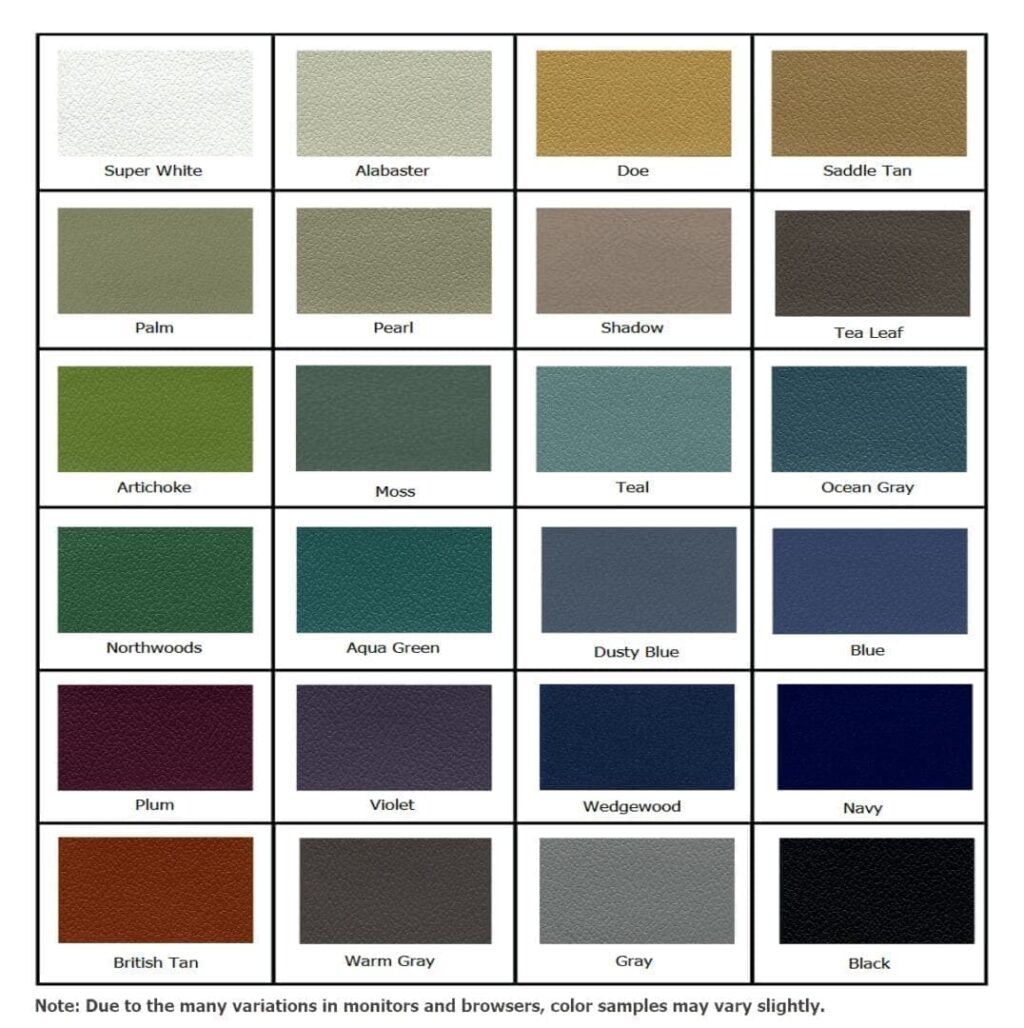 Hausted® Upholstery Color Chart