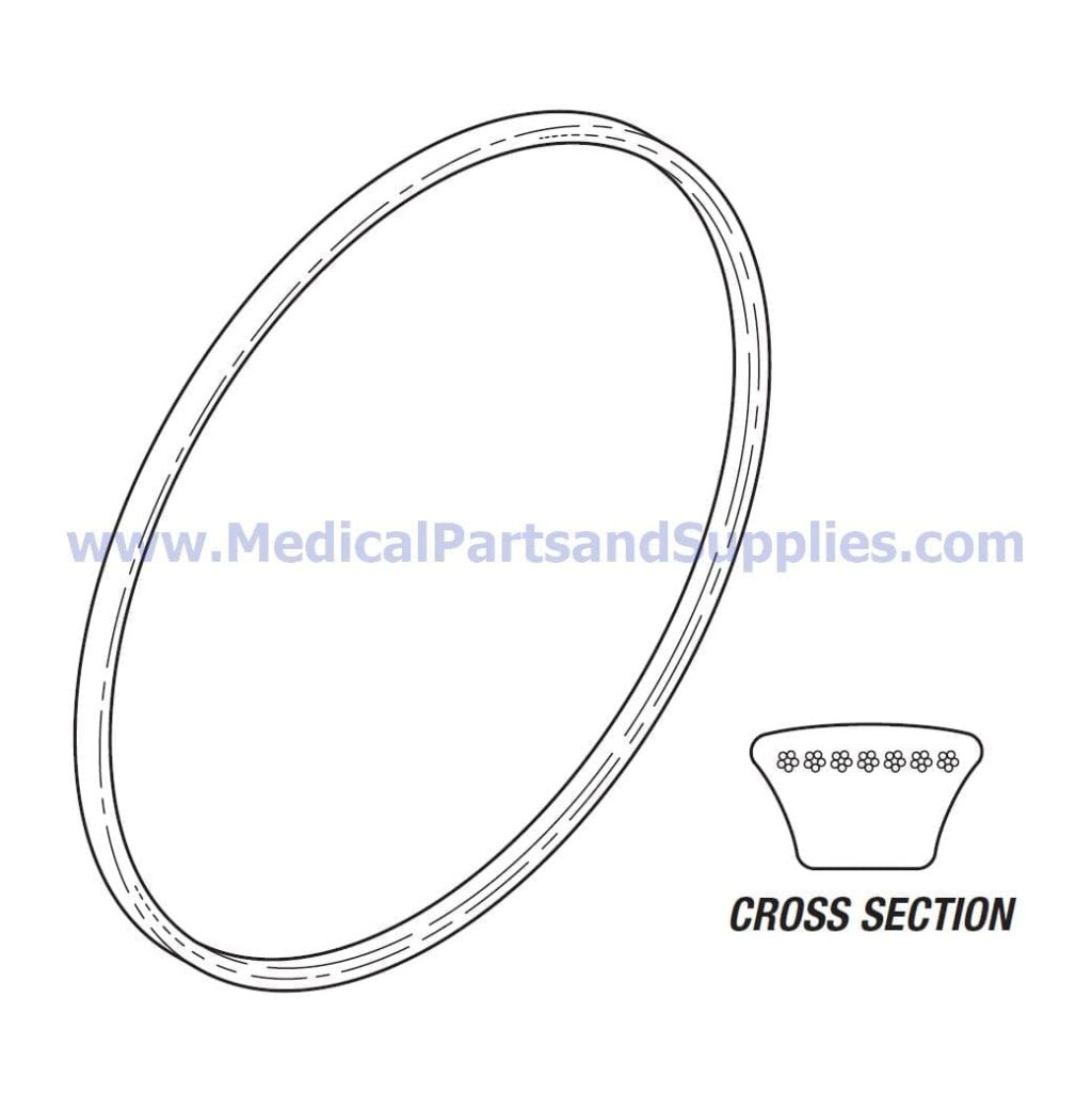 Drive Belt for the DentalEZ® RAMVAC Bison 7, Part VPB105 (OEM Part 0002360SP and Industry Part A40)