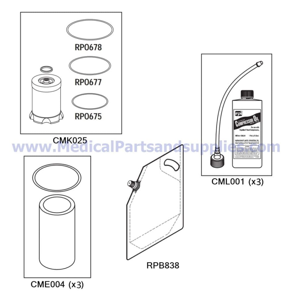 Compressor PM Kit, Part CMK160 (OEM Part 77001635 / ACA85402)