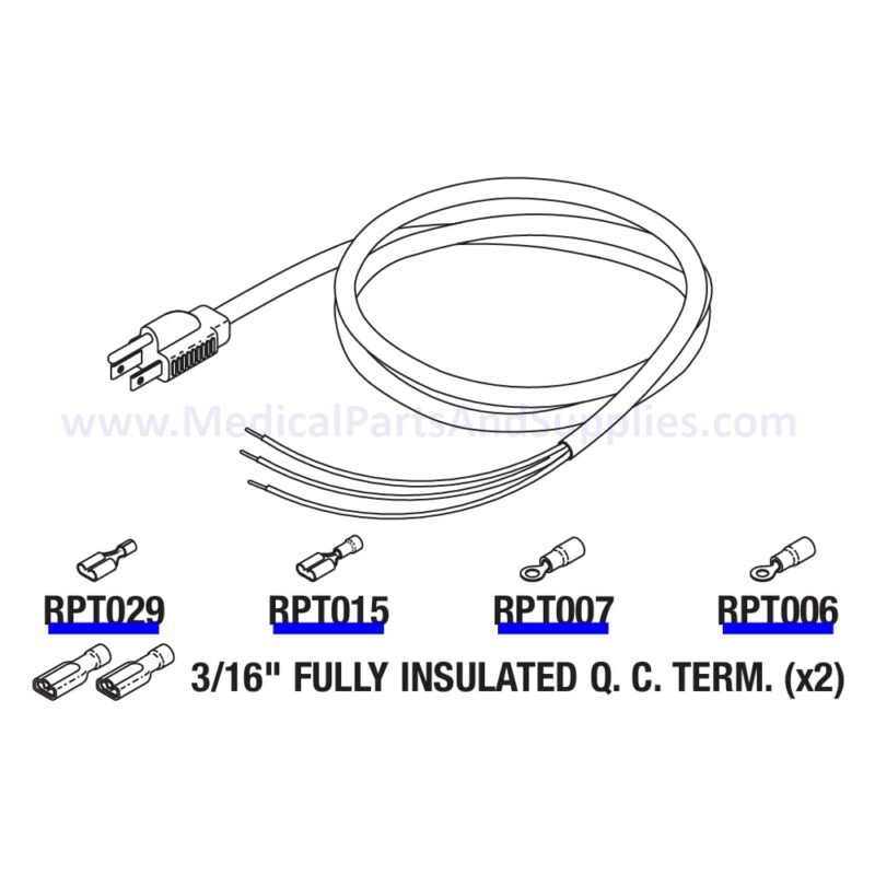 Power Cord for the SciCan® Statim® 2000, Part RPC288 (OEM Part #015-1139-00 / 1530661)