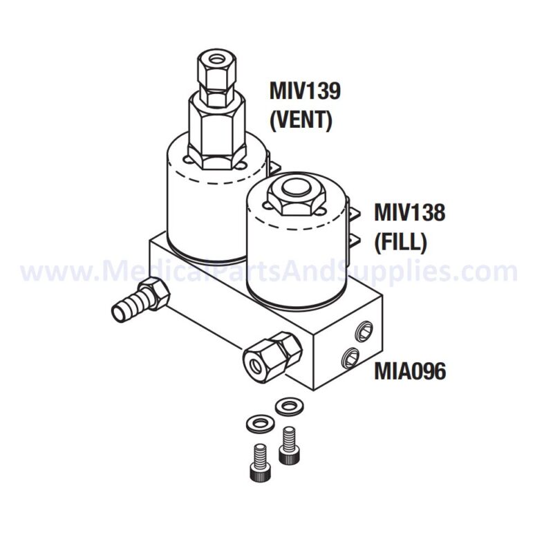 Filter/Vent Valve Assembly for the Midmark Ritter M9® Sterilizer, Part MIA137 (OEM Part #029-2755-00/002-1362-00)