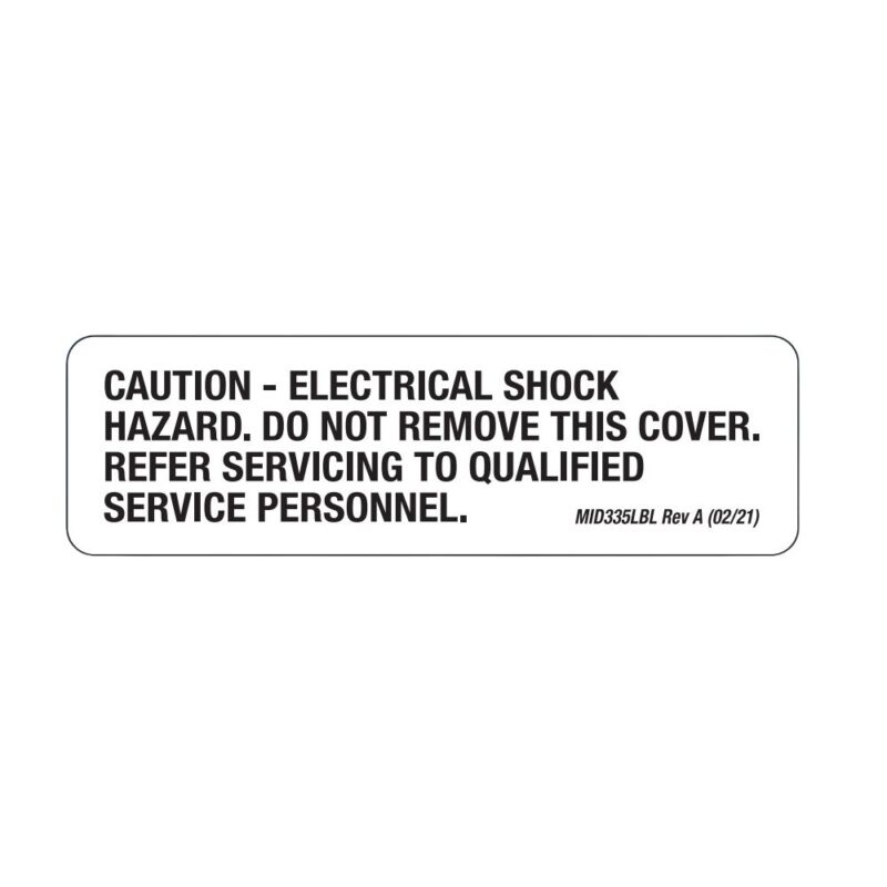 Decal (Caution) for the Midmark Ritter M9® Sterilizer, Part MID335(OEM Part #MPM60455)