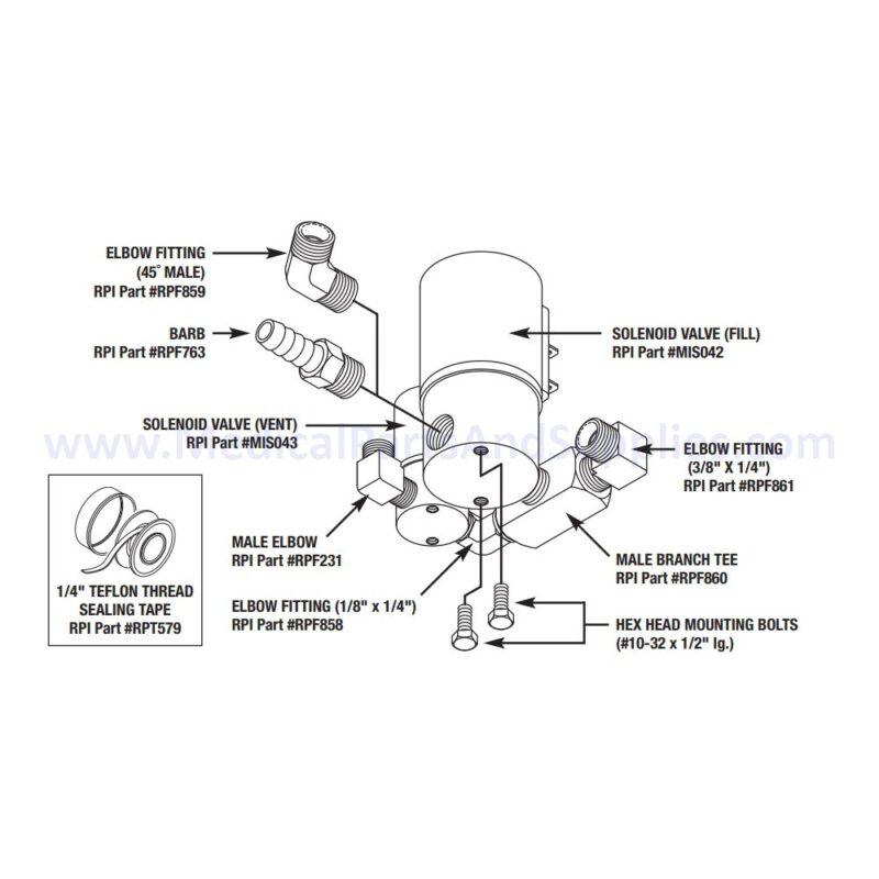 Fill\Vent Manifold Kit for the Midmark Ritter M9® Sterilizer, Part MIK202