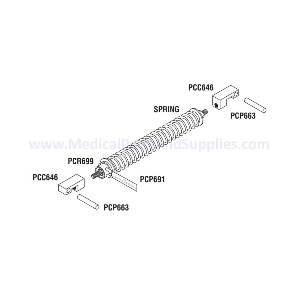 Spring Arm Spring And Guide Kit for the PELTON & CRANE LF I Dental Exam Light, Part PCK690