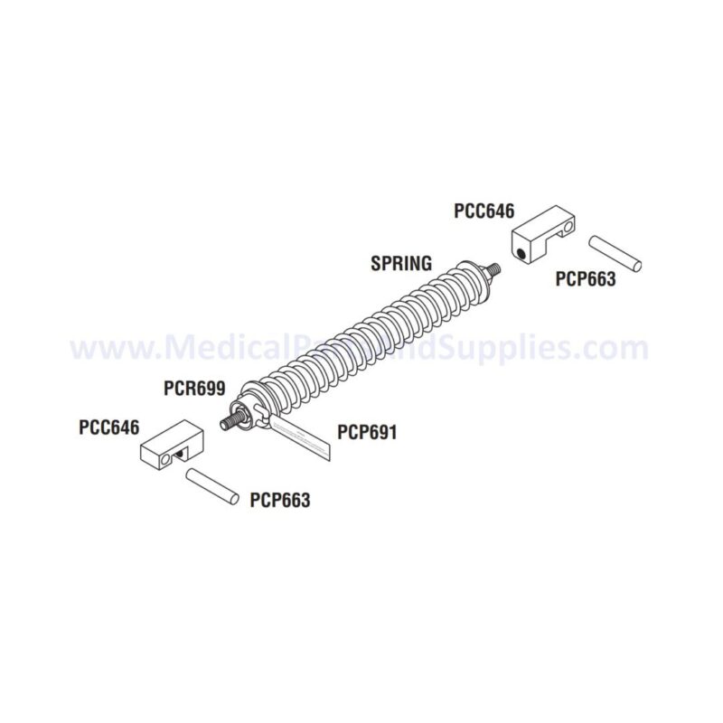 Spring Arm Spring And Guide Kit for the PELTON & CRANE LF I Dental Exam Light, Part PCK690