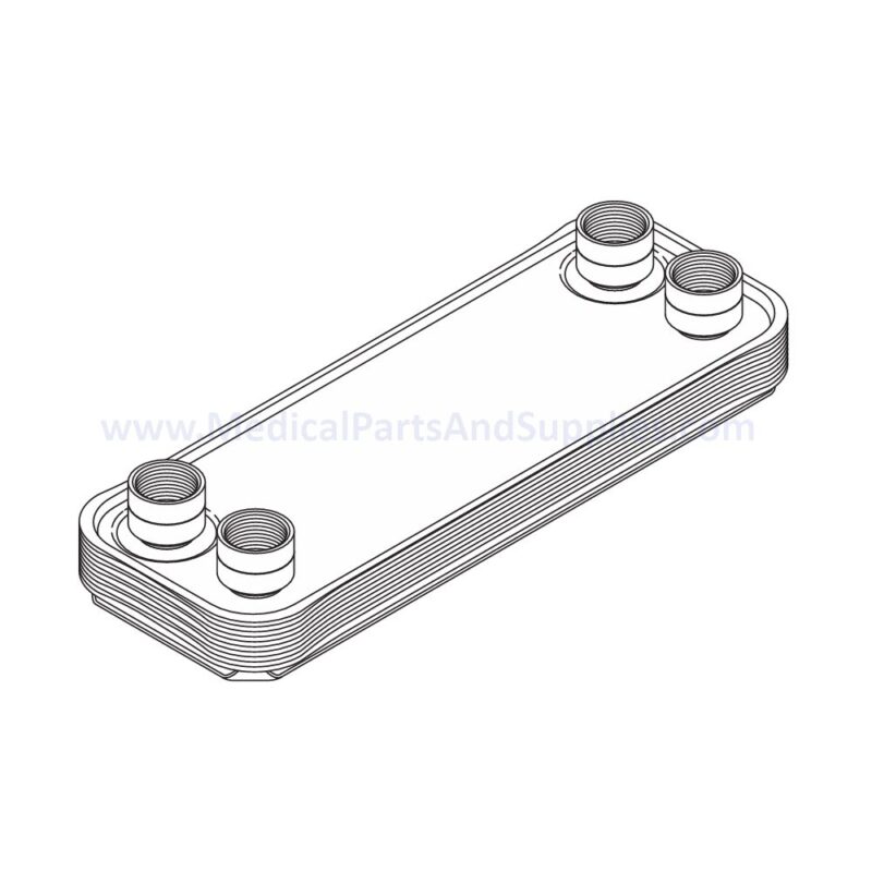 Heat Exchanger for the AMSCO/STERIS® Century V116, Part AMX218 (OEM Part 136809-711 / 136809-844 / 764328-456 (16" Kit with Plumbing) / 764328-457 (20" Kit with Plumbing))